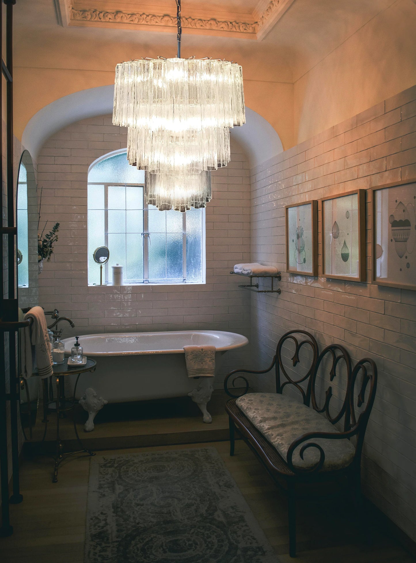 Murano Transparent Glass Tube Chandelier - Nuvé