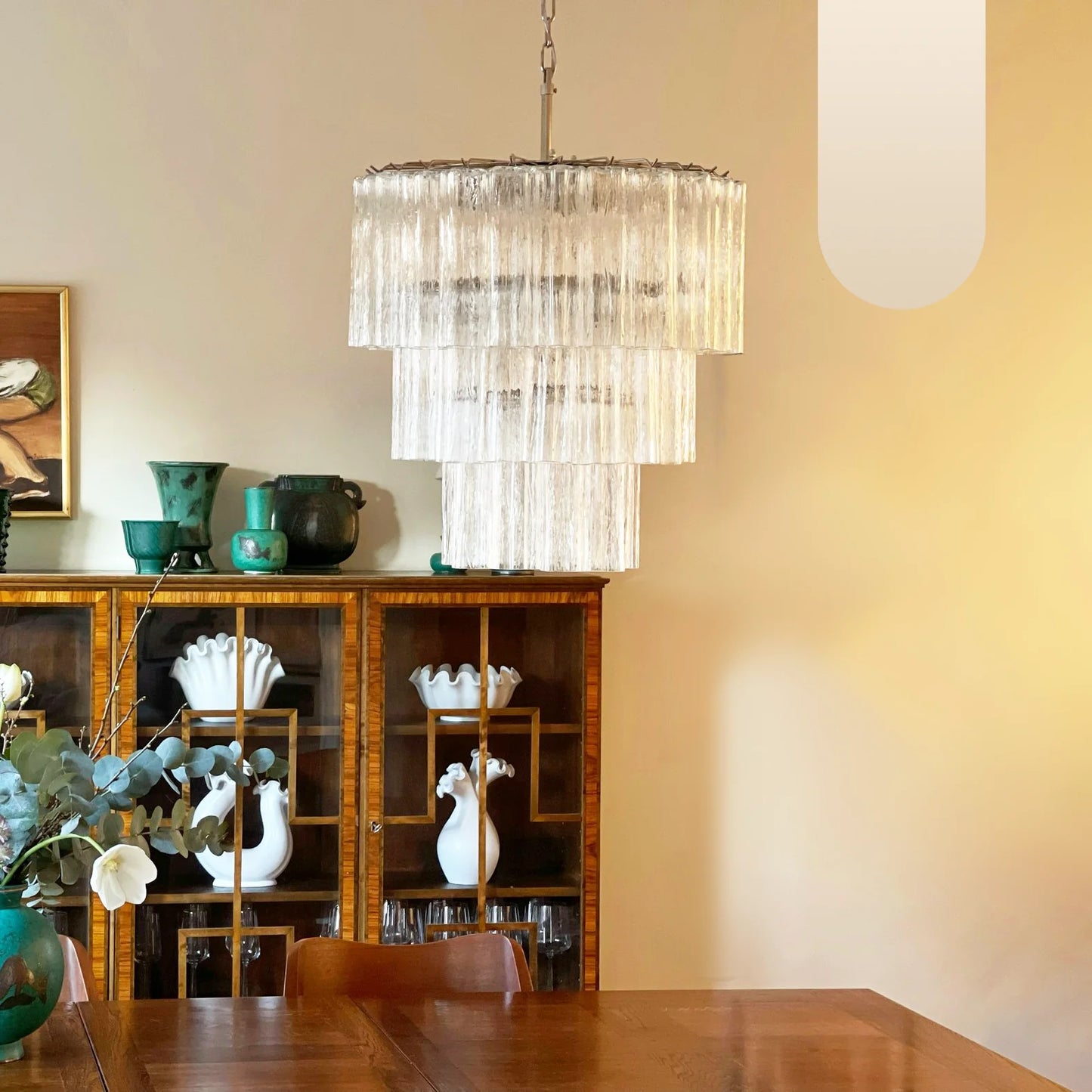 Murano Transparent Glass Tube Chandelier - Nuvé