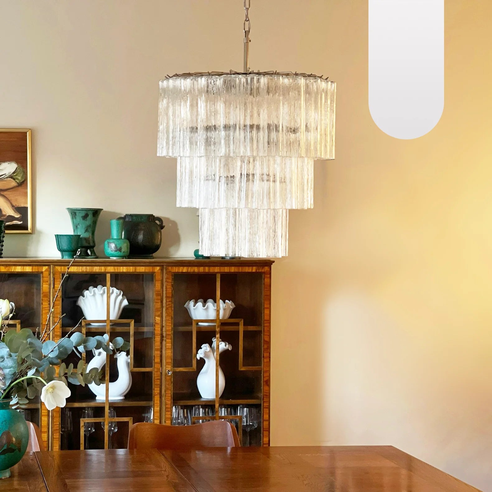 Murano Transparent Glass Tube Chandelier - Nuvé