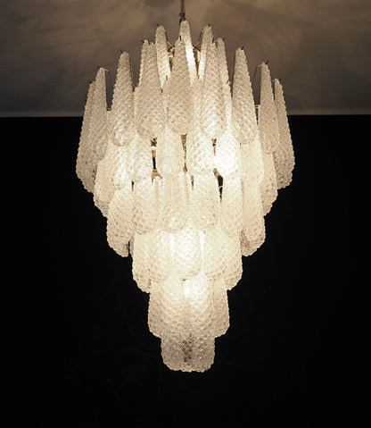 Murano Transparent Petals Glass Chandelier - Nuvé