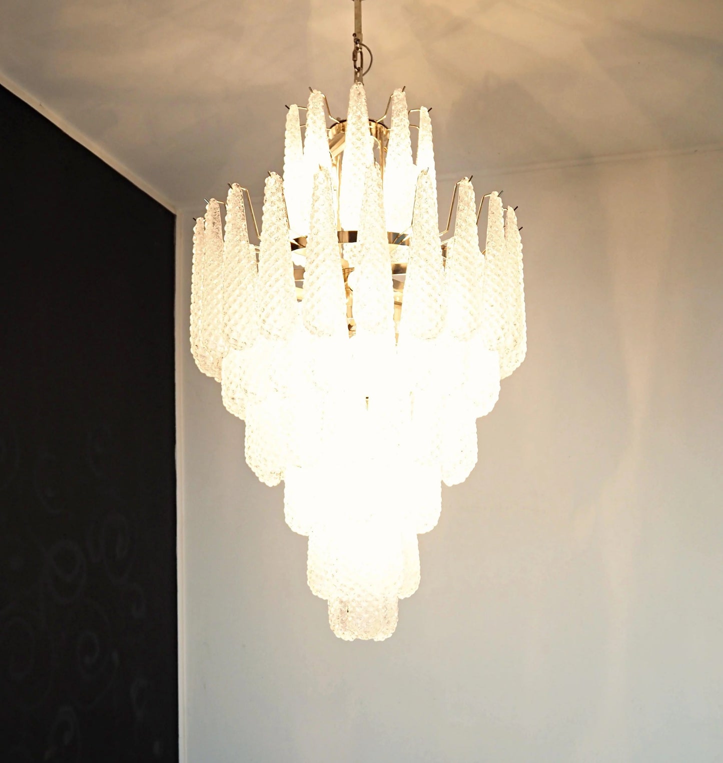 Murano Transparent Petals Glass Chandelier - Nuvé