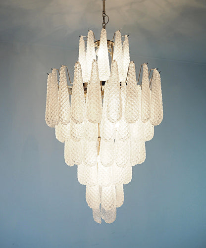 Murano Transparent Petals Glass Chandelier - Nuvé