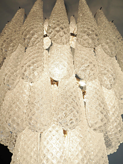 Murano Transparent Petals Glass Chandelier - Nuvé