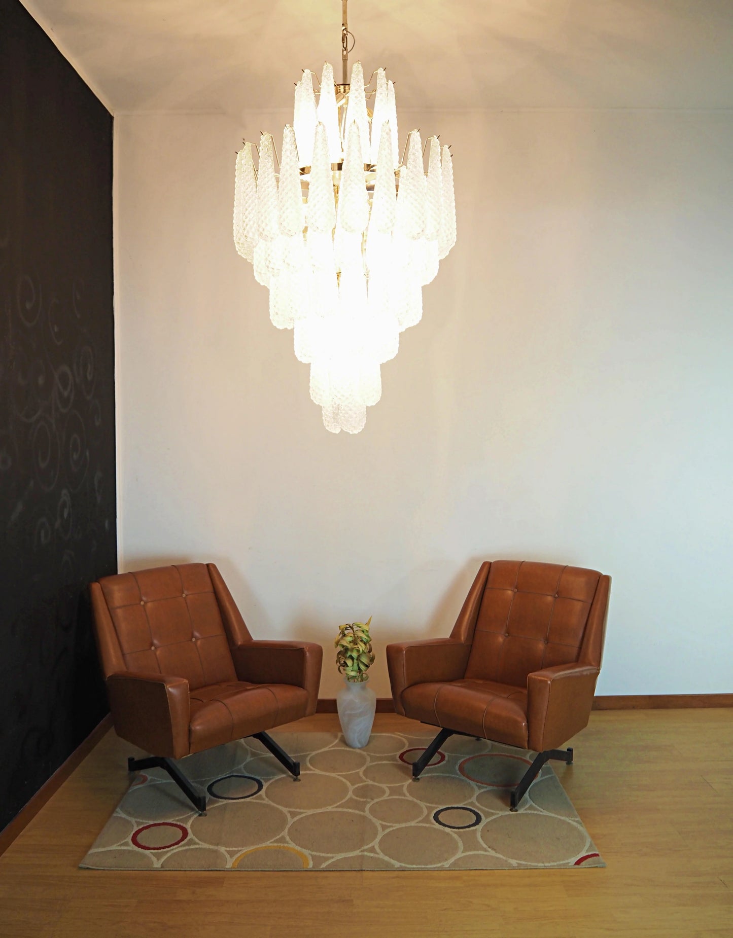 Murano Transparent Petals Glass Chandelier - Nuvé