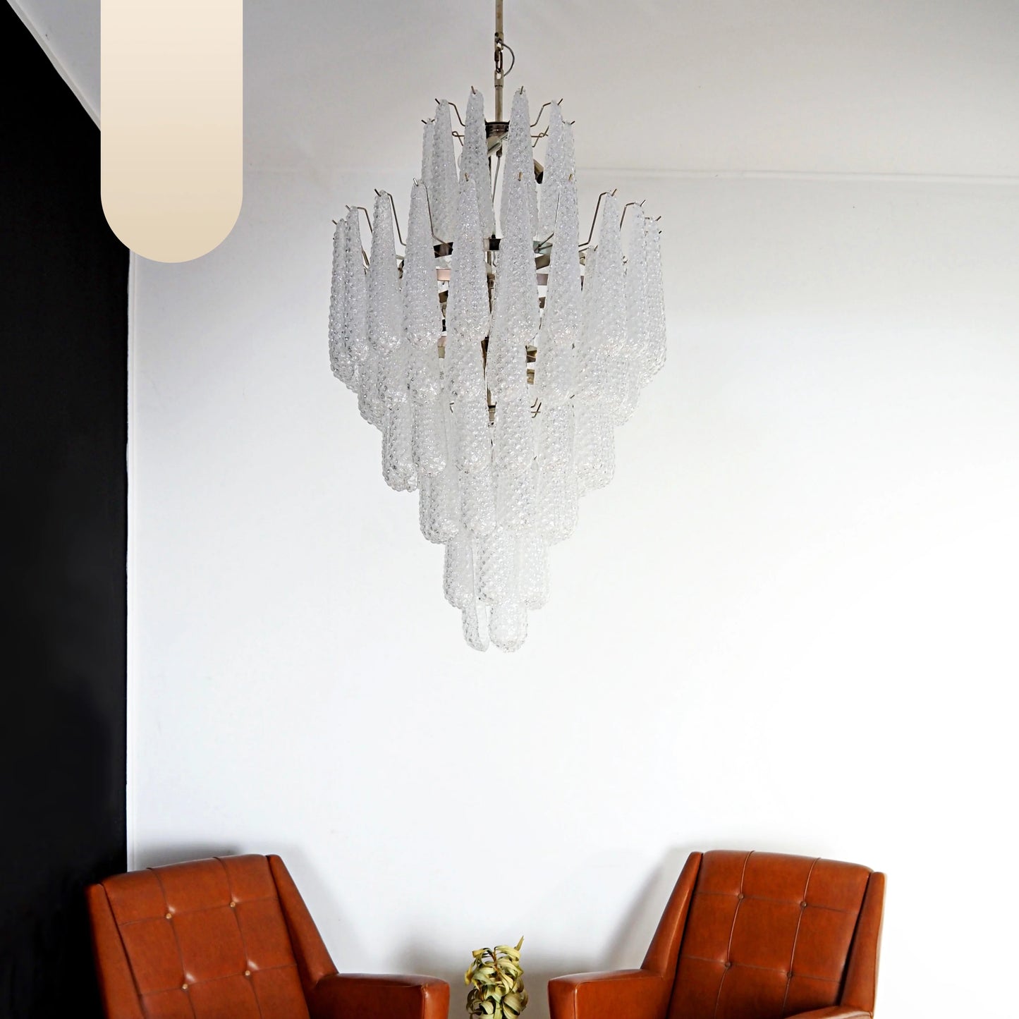 Murano Transparent Petals Glass Chandelier - Nuvé