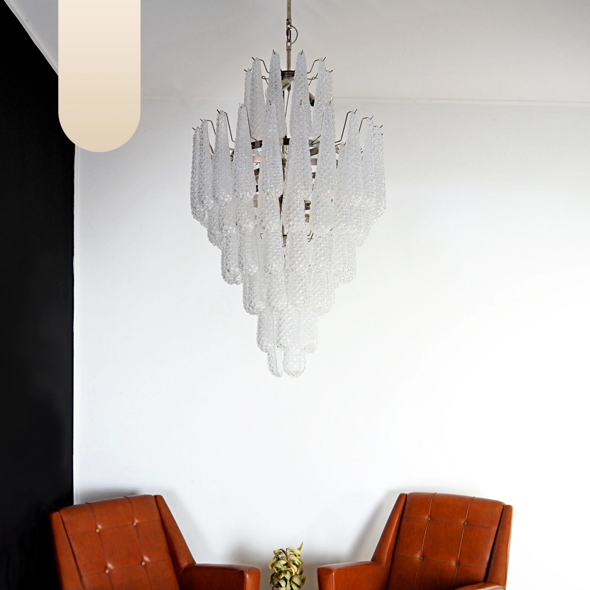Murano Transparent Petals Glass Chandelier - Nuvé
