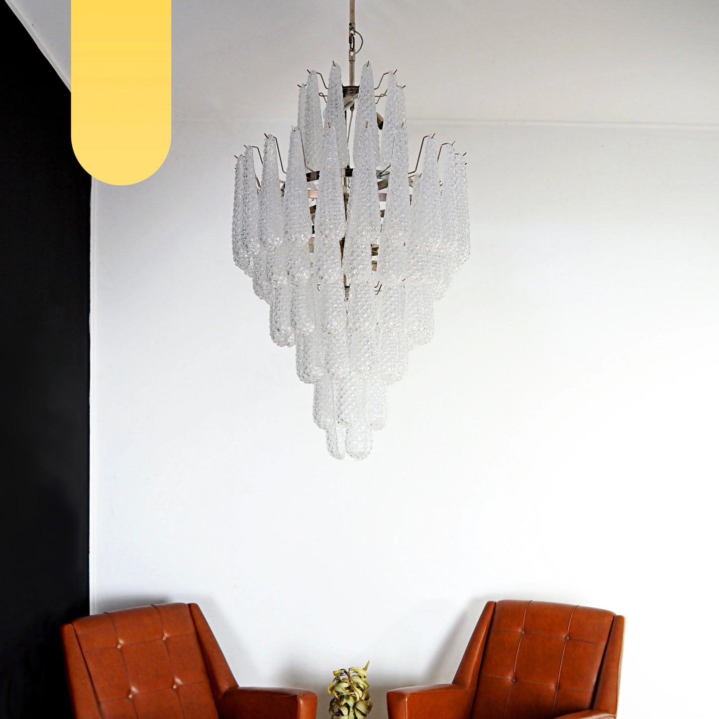 Murano Transparent Petals Glass Chandelier - Nuvé