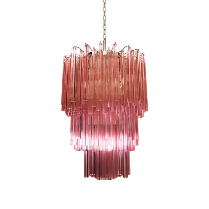 Murano Triedri Prisms Pink Chandelier - Nuvé