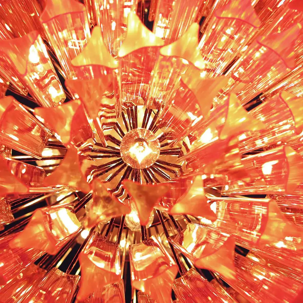 Murano Triedri Prisms Pink Chandelier - Nuvé