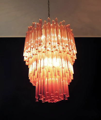Murano Triedri Prisms Pink Chandelier - Nuvé
