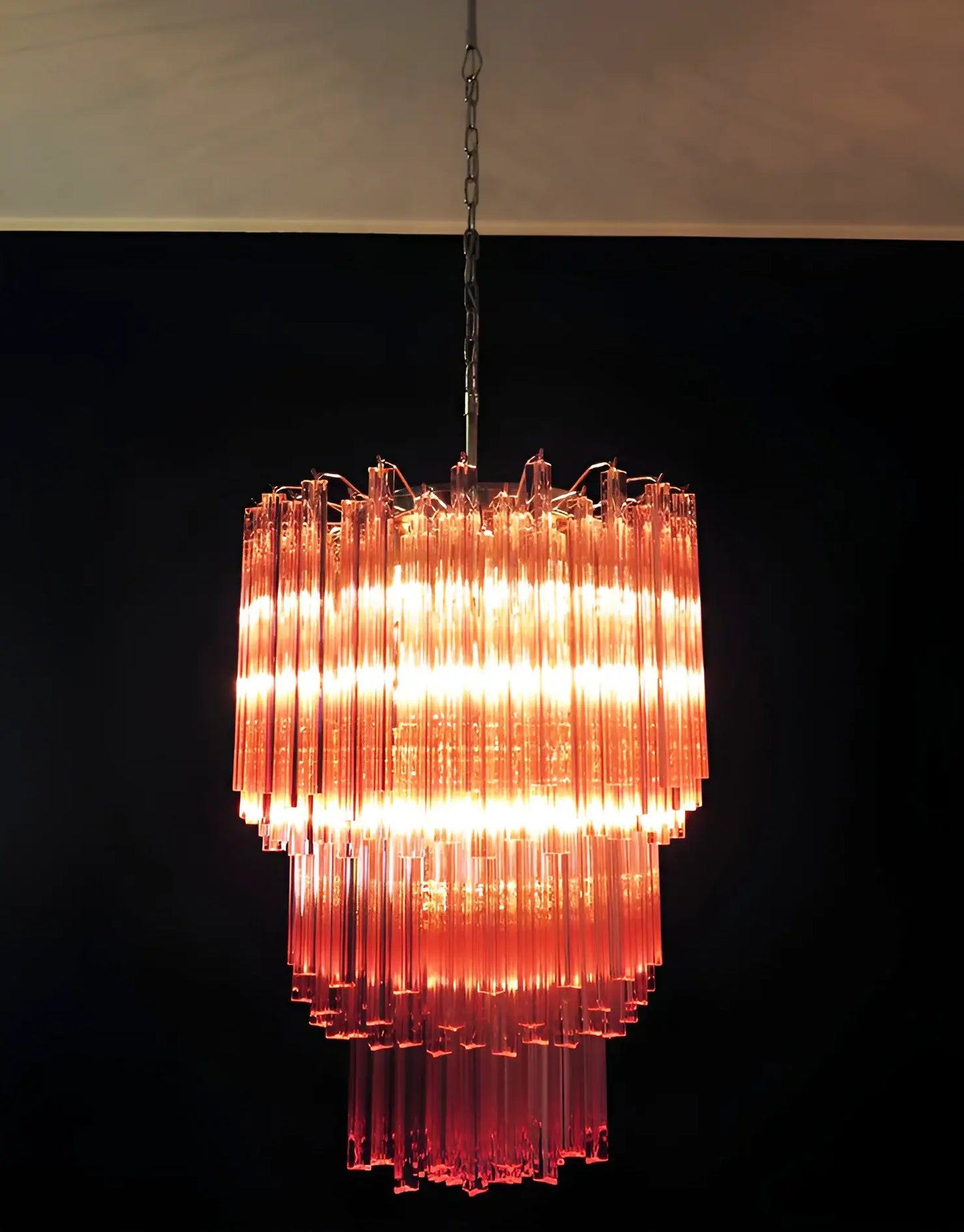 Murano Triedri Prisms Pink Chandelier - Nuvé