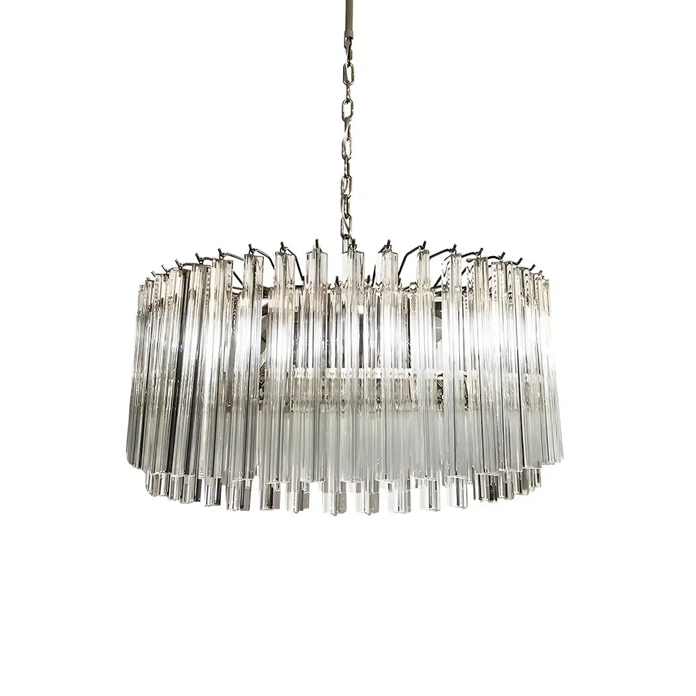 Murano Round Prisms Transparent Chandelier - Nuvé