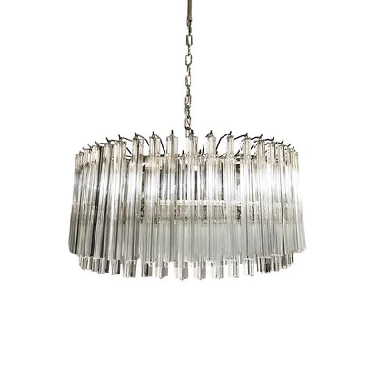 Murano Round Prisms Transparent Chandelier - Nuvé