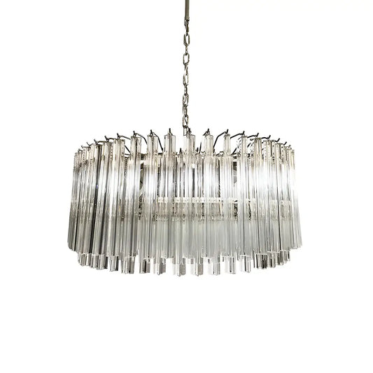 Murano Round Prisms Transparent Chandelier - Nuvé