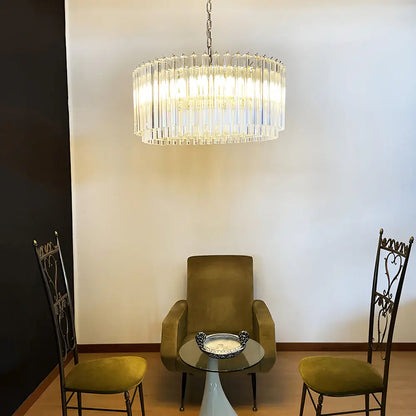 Murano Round Prisms Transparent Chandelier - Nuvé
