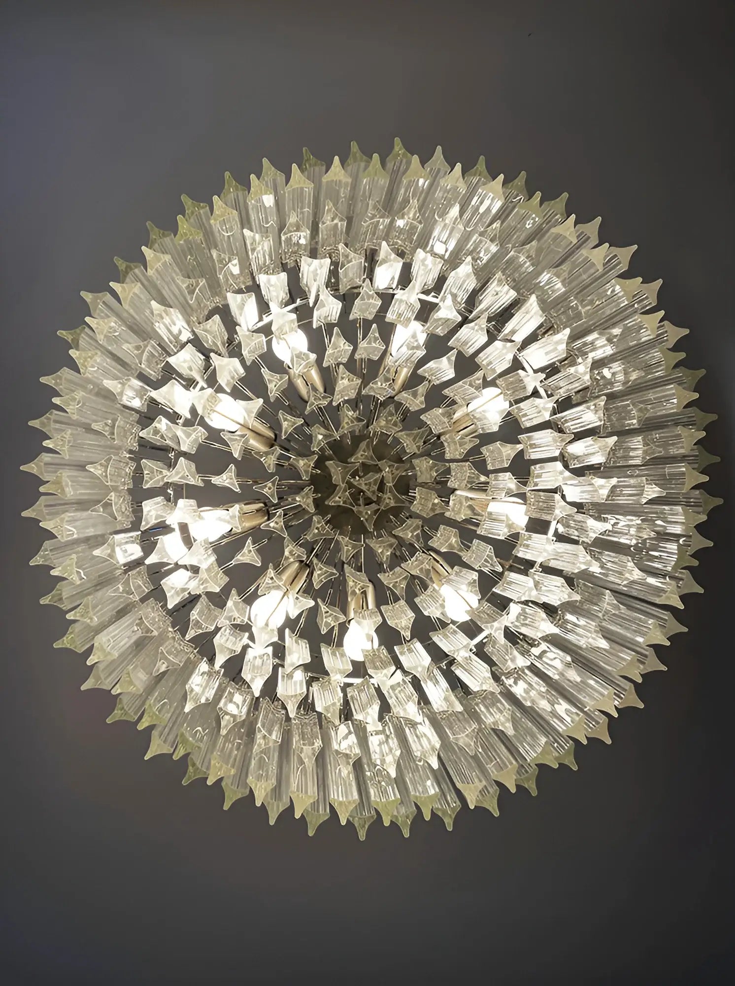 Murano Round Prisms Transparent Chandelier - Nuvé