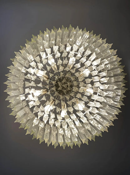Murano Round Prisms Transparent Chandelier - Nuvé