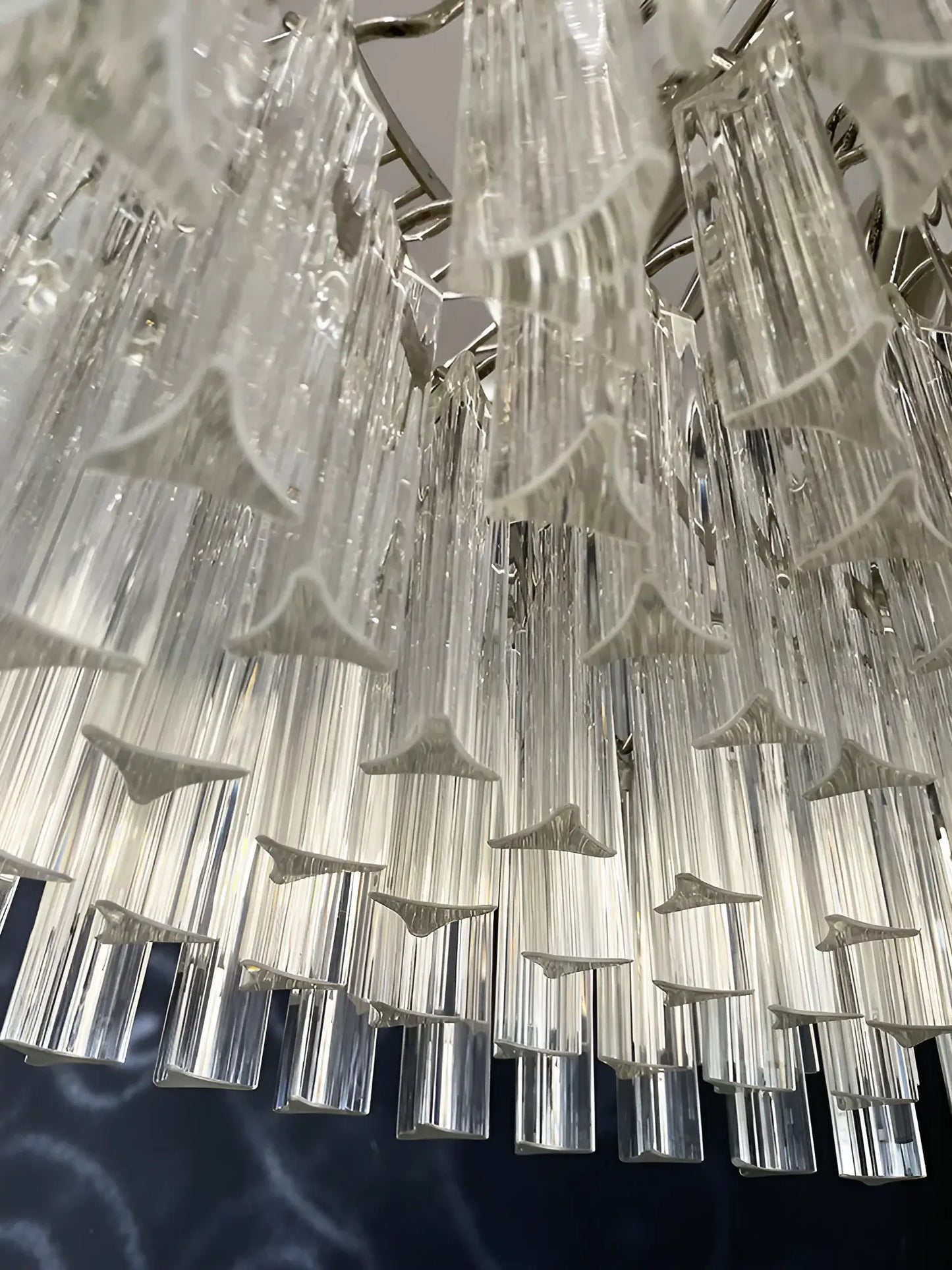 Murano Round Prisms Transparent Chandelier - Nuvé