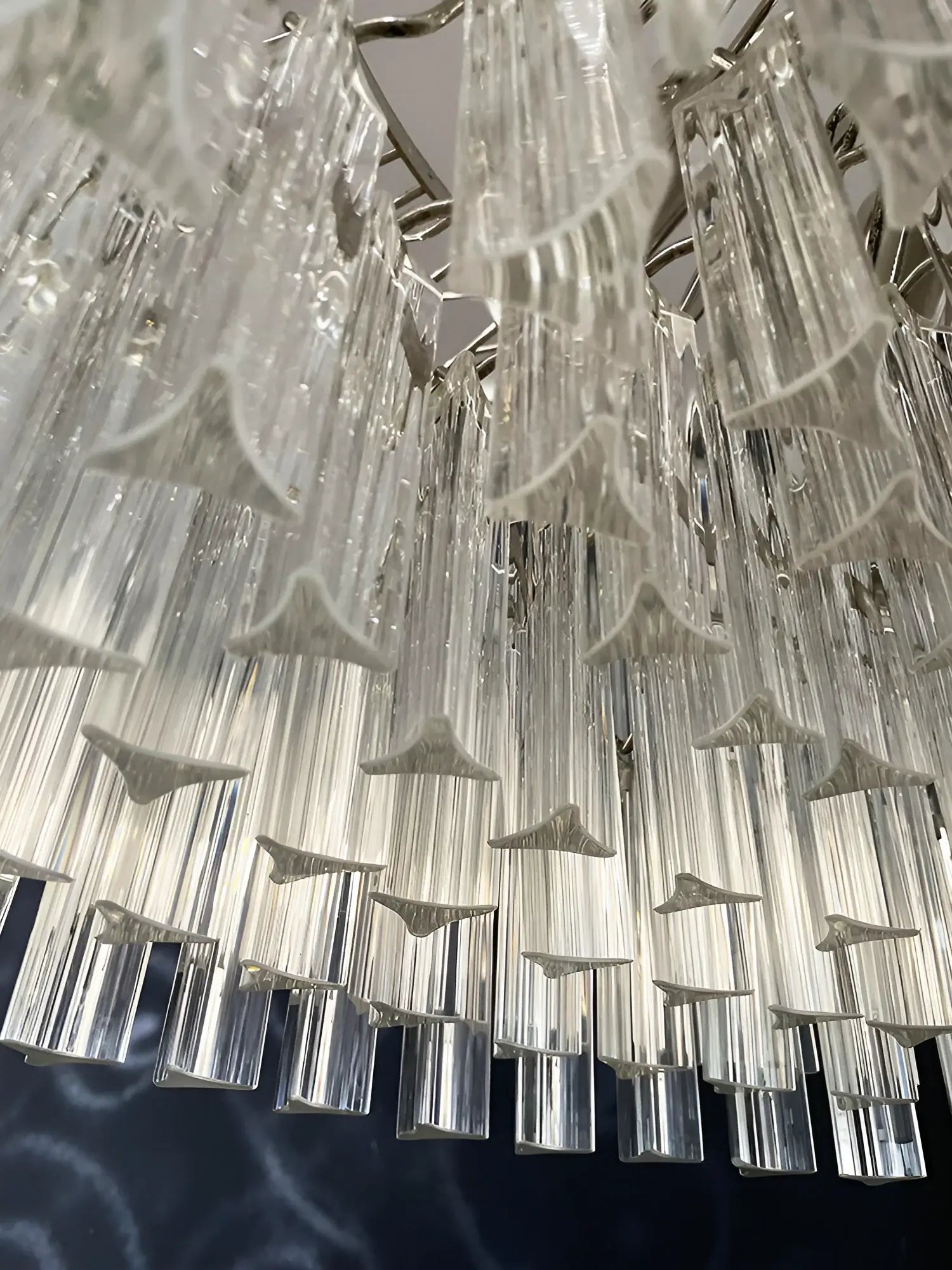 Murano Round Prisms Transparent Chandelier - Nuvé