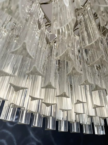 Murano Round Prisms Transparent Chandelier - Nuvé