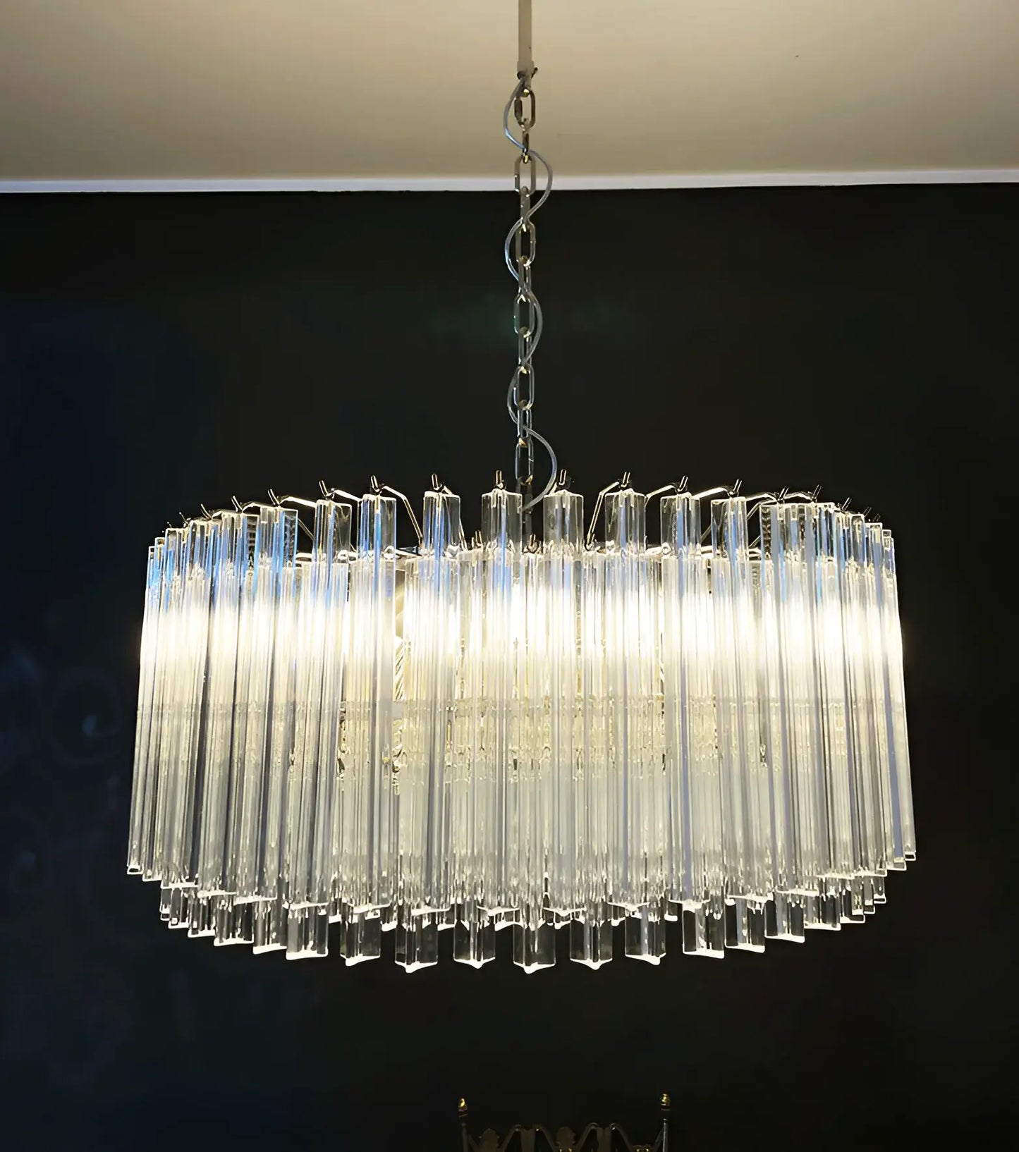 Murano Round Prisms Transparent Chandelier - Nuvé