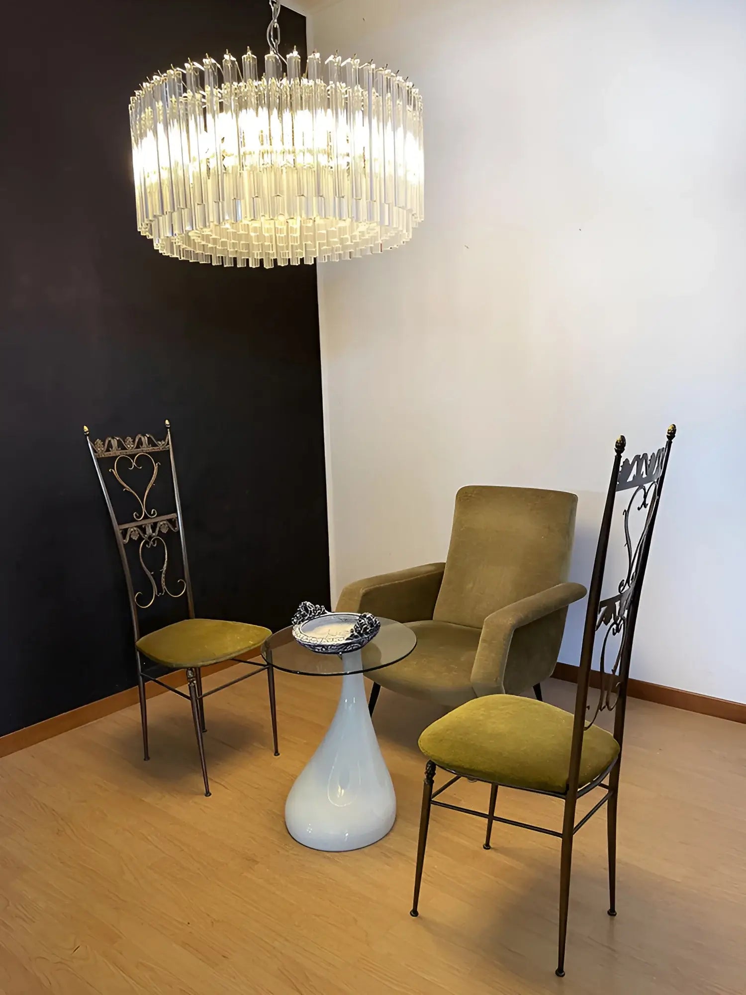 Murano Round Prisms Transparent Chandelier - Nuvé