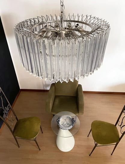 Murano Round Prisms Transparent Chandelier - Nuvé
