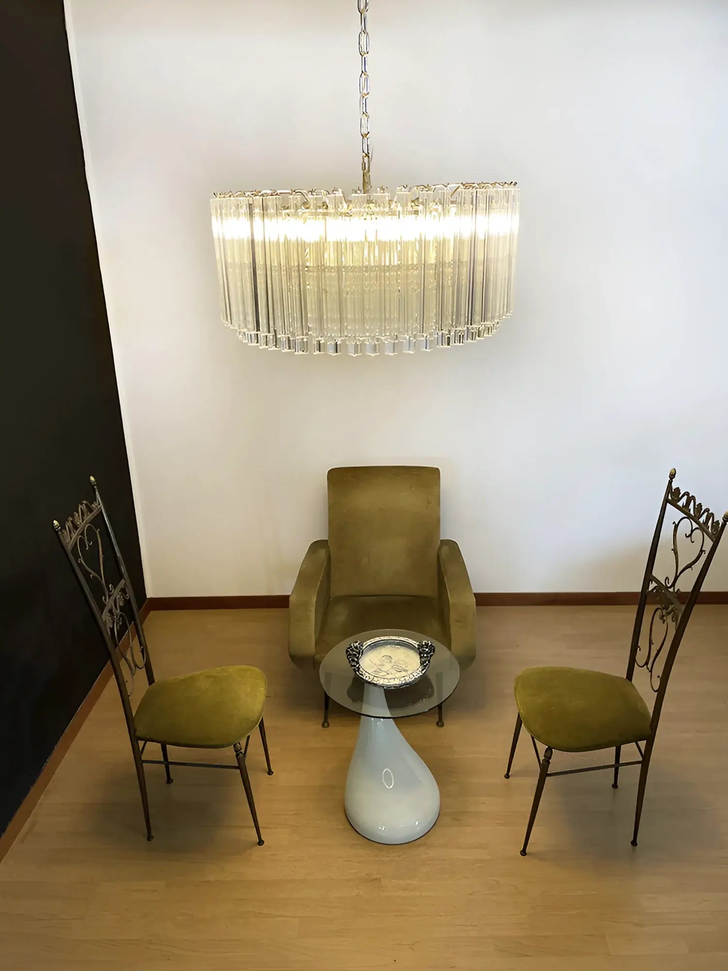 Murano Round Prisms Transparent Chandelier - Nuvé