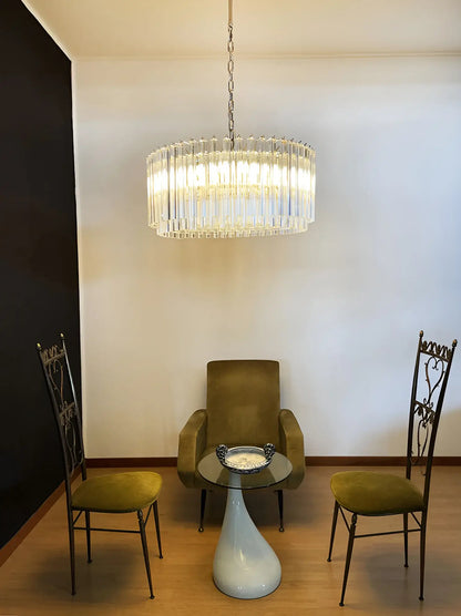 Murano Round Prisms Transparent Chandelier - Nuvé