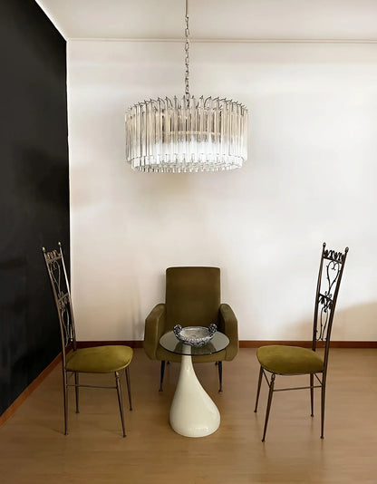 Murano Round Prisms Transparent Chandelier - Nuvé