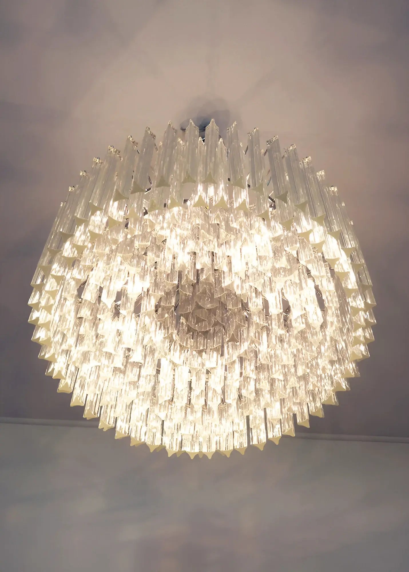 Murano Round Prisms Transparent Chandelier - Nuvé