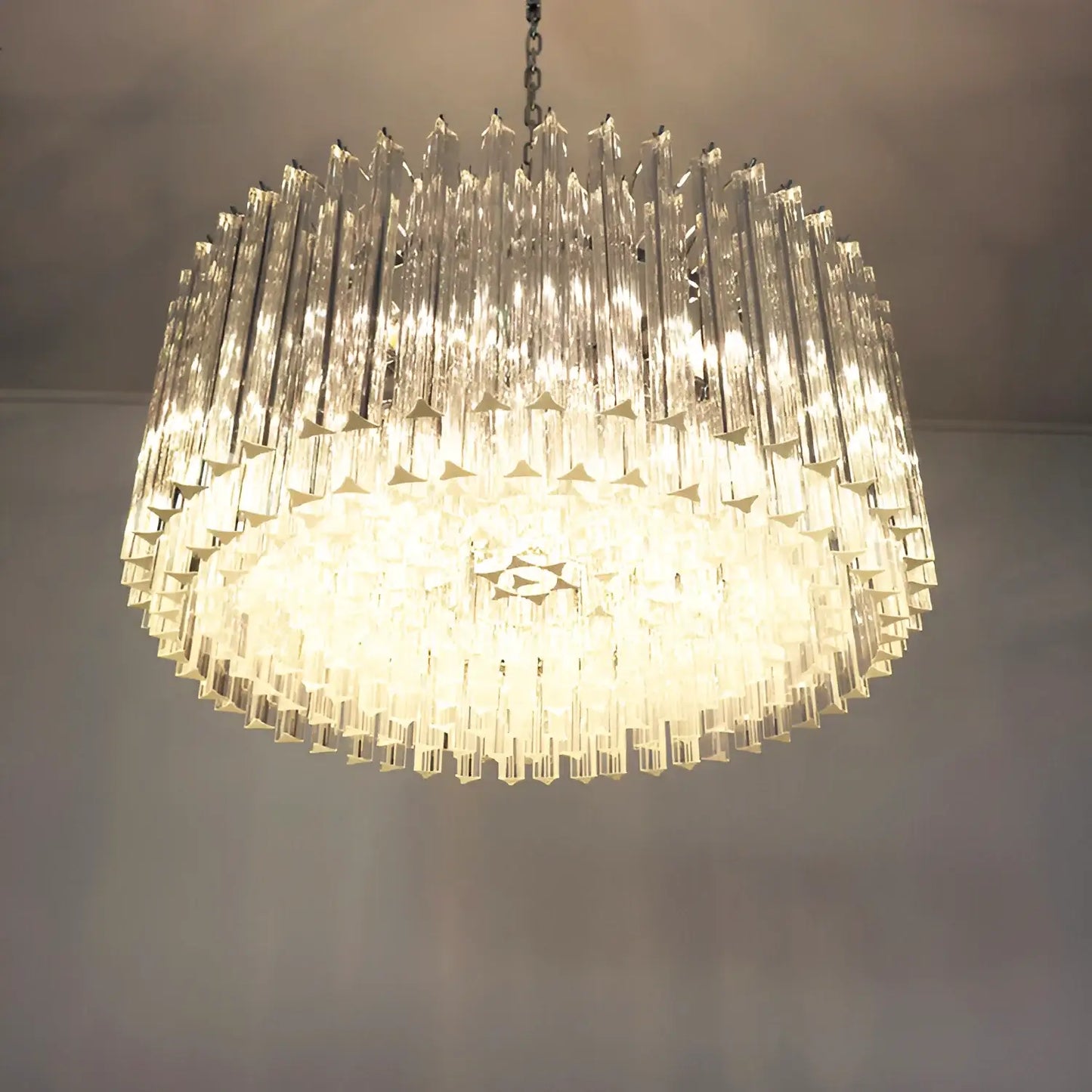 Murano Round Prisms Transparent Chandelier - Nuvé