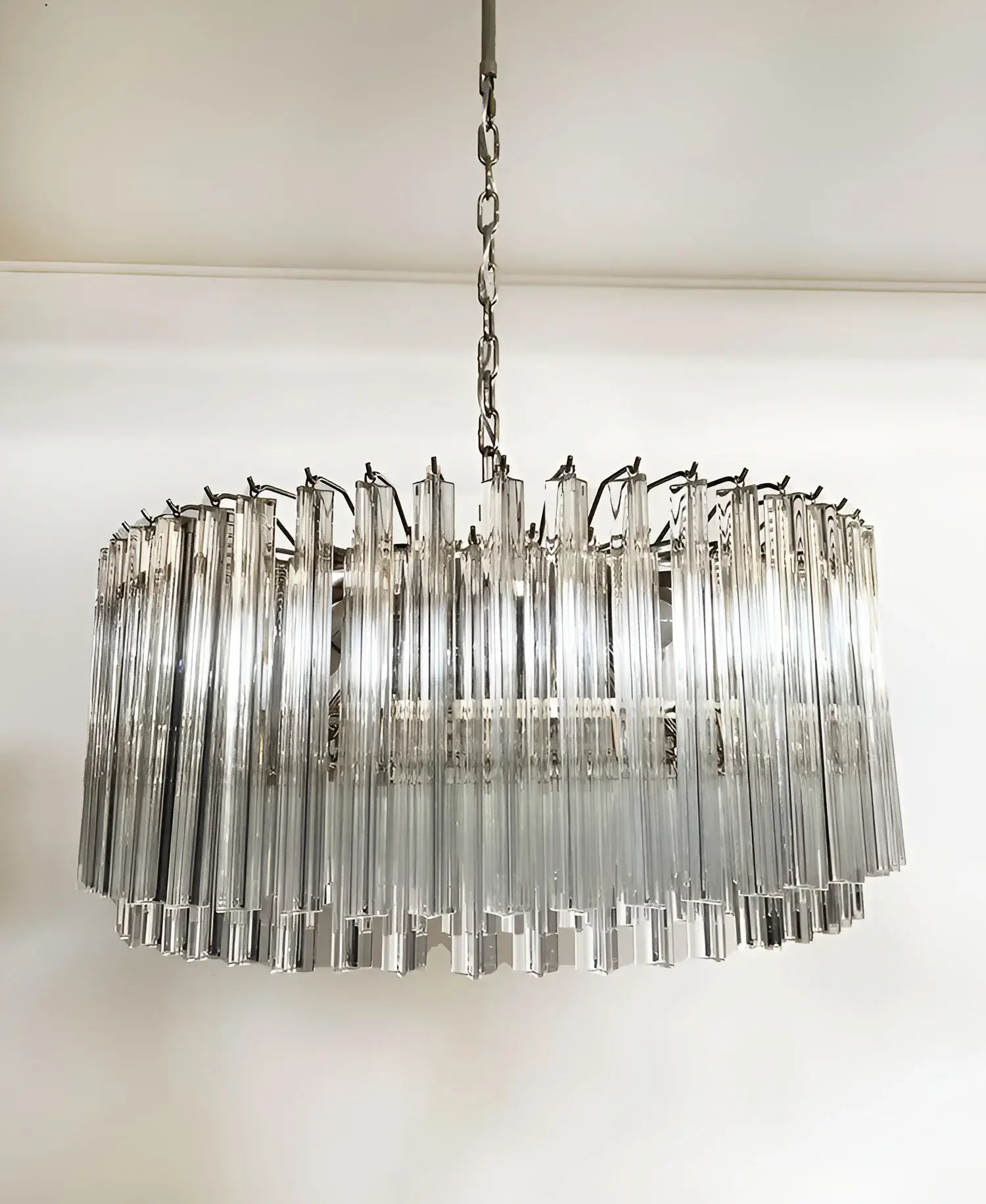 Murano Round Prisms Transparent Chandelier - Nuvé