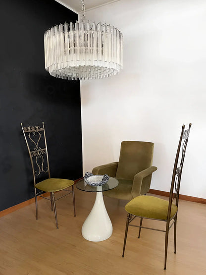 Murano Round Prisms Transparent Chandelier - Nuvé
