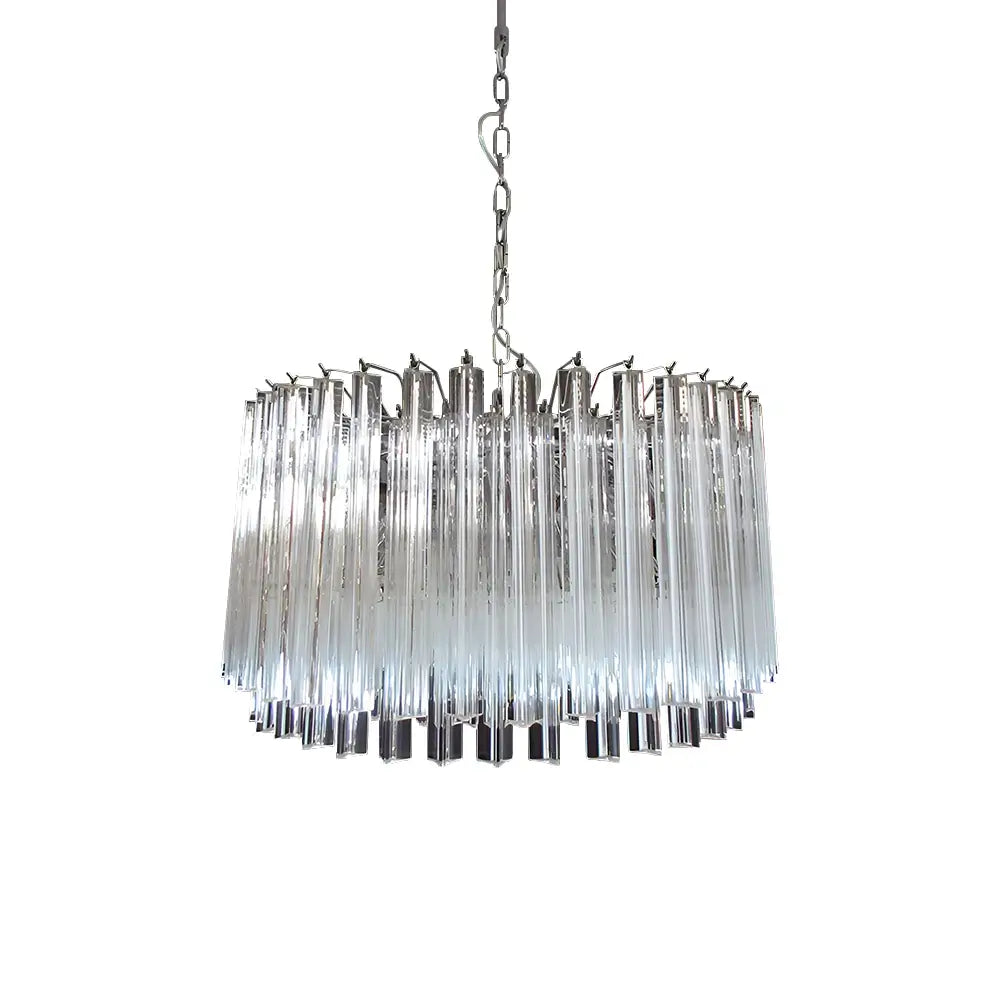 Murano Round Prisms Transparent Chandelier - Nuvé