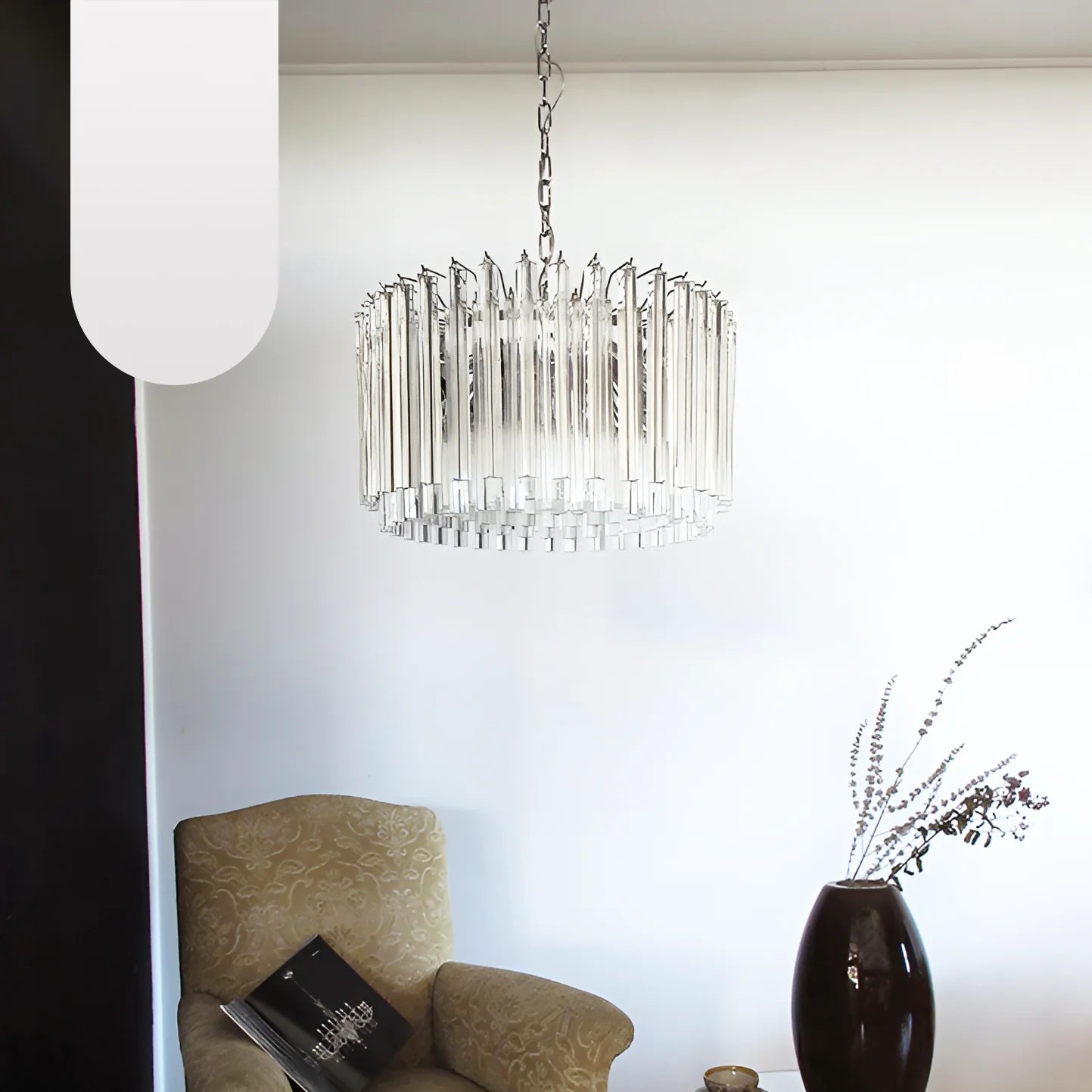 Murano Round Prisms Transparent Chandelier - Nuvé