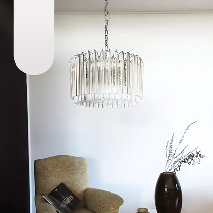 Murano Round Prisms Transparent Chandelier - Nuvé