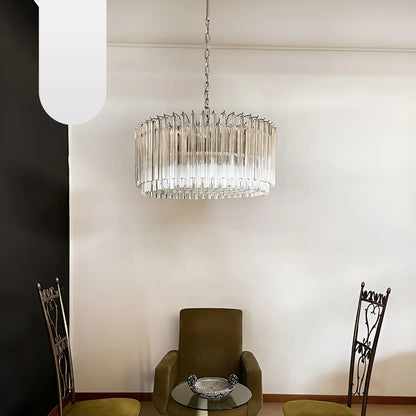 Murano Round Prisms Transparent Chandelier - Nuvé
