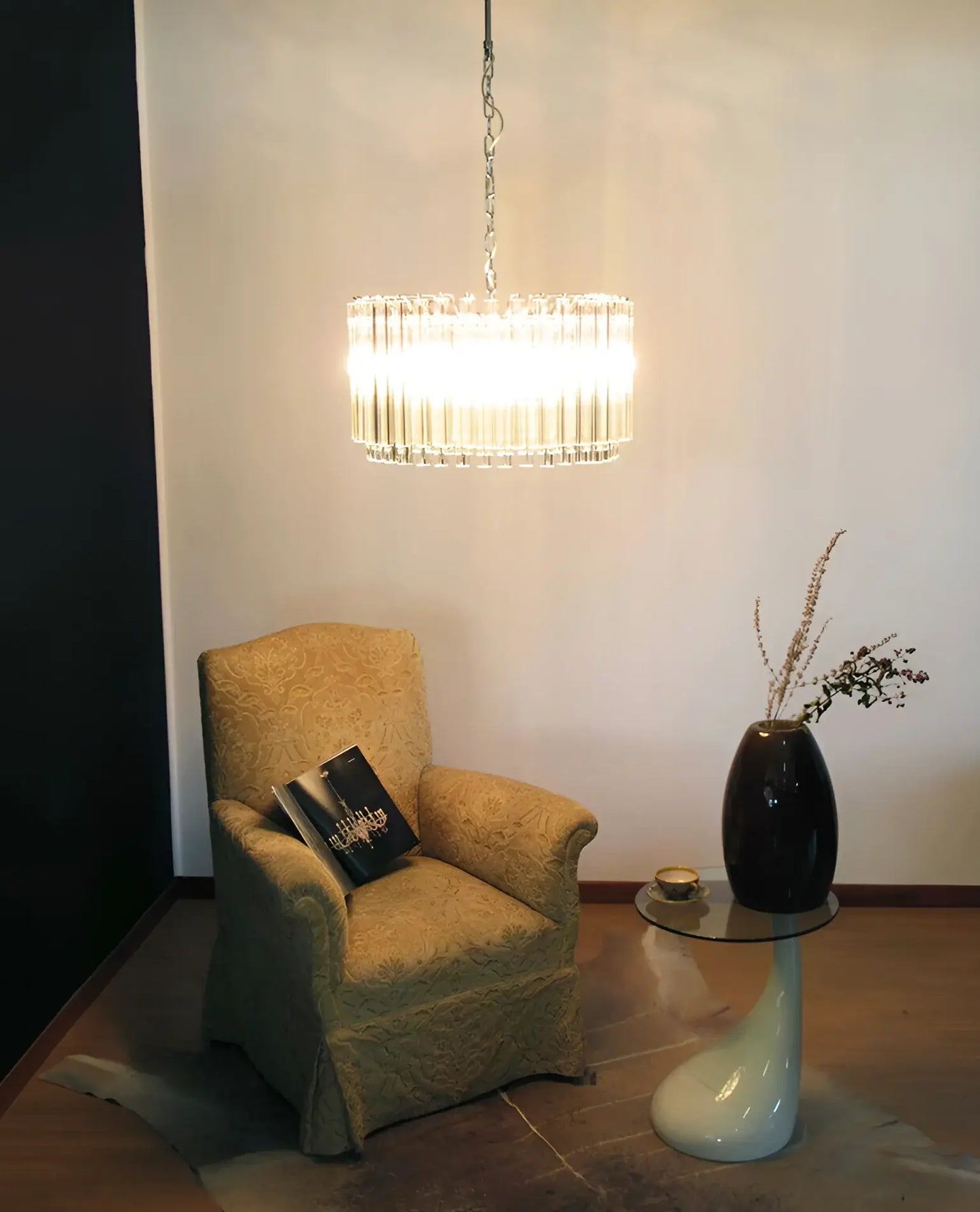 Murano Round Prisms Transparent Chandelier - Nuvé
