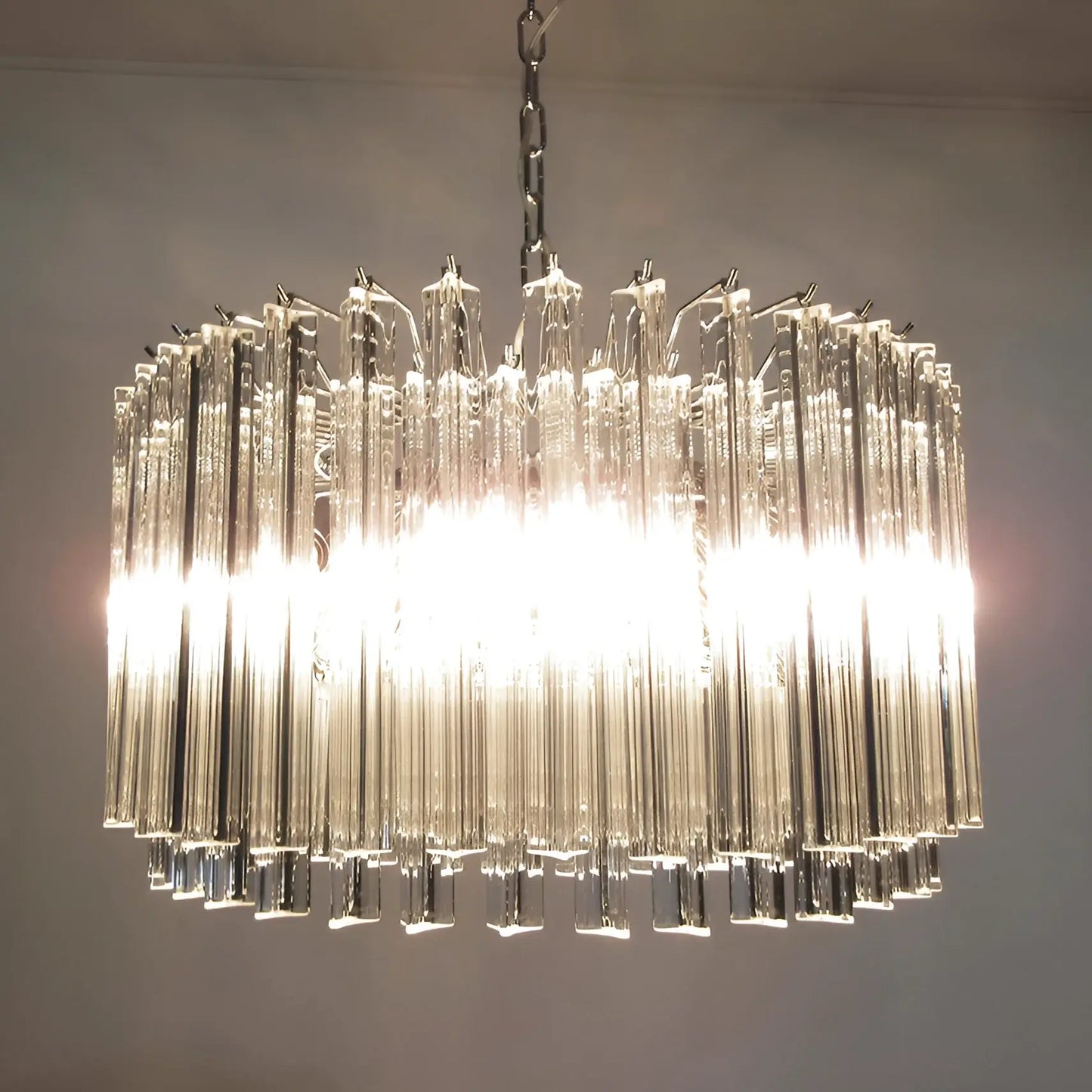 Murano Round Prisms Transparent Chandelier - Nuvé