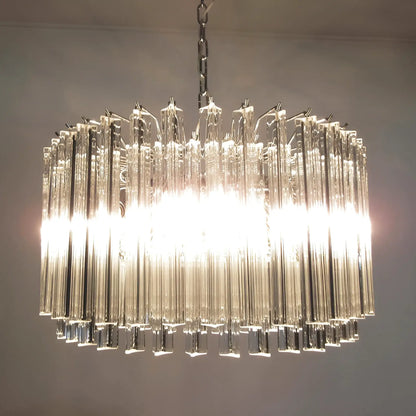Murano Round Prisms Transparent Chandelier - Nuvé