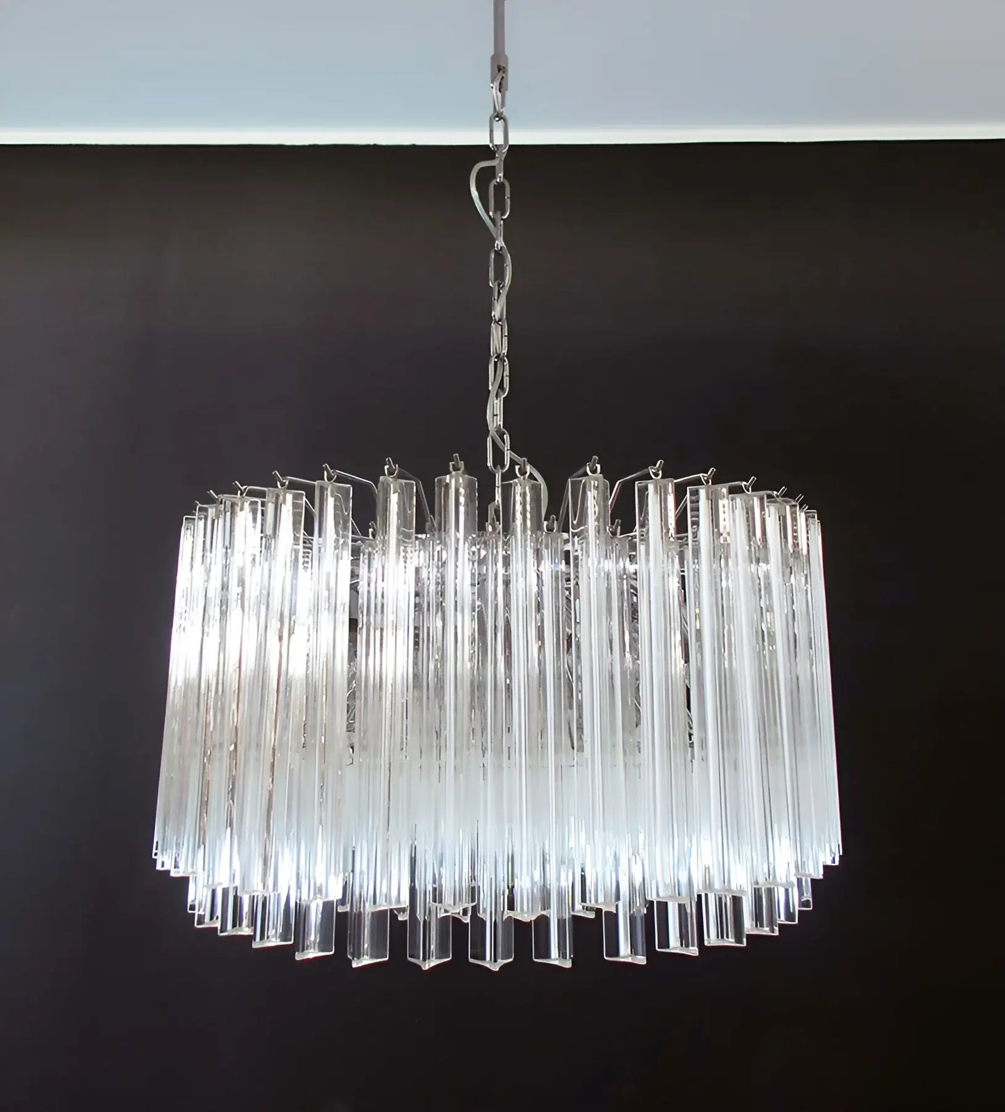 Murano Round Prisms Transparent Chandelier - Nuvé