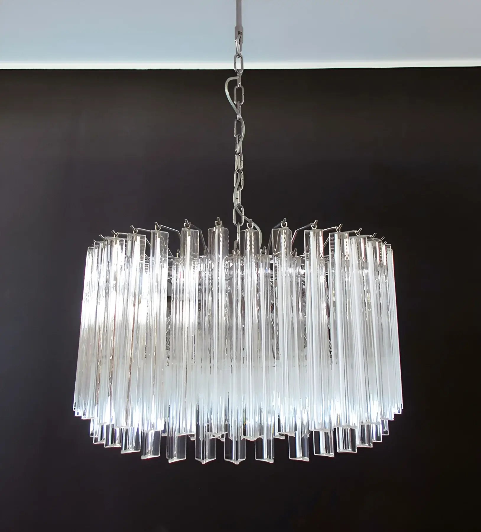 Murano Round Prisms Transparent Chandelier - Nuvé