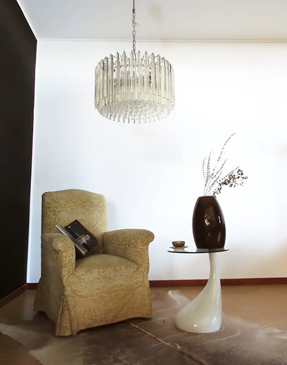 Murano Round Prisms Transparent Chandelier - Nuvé