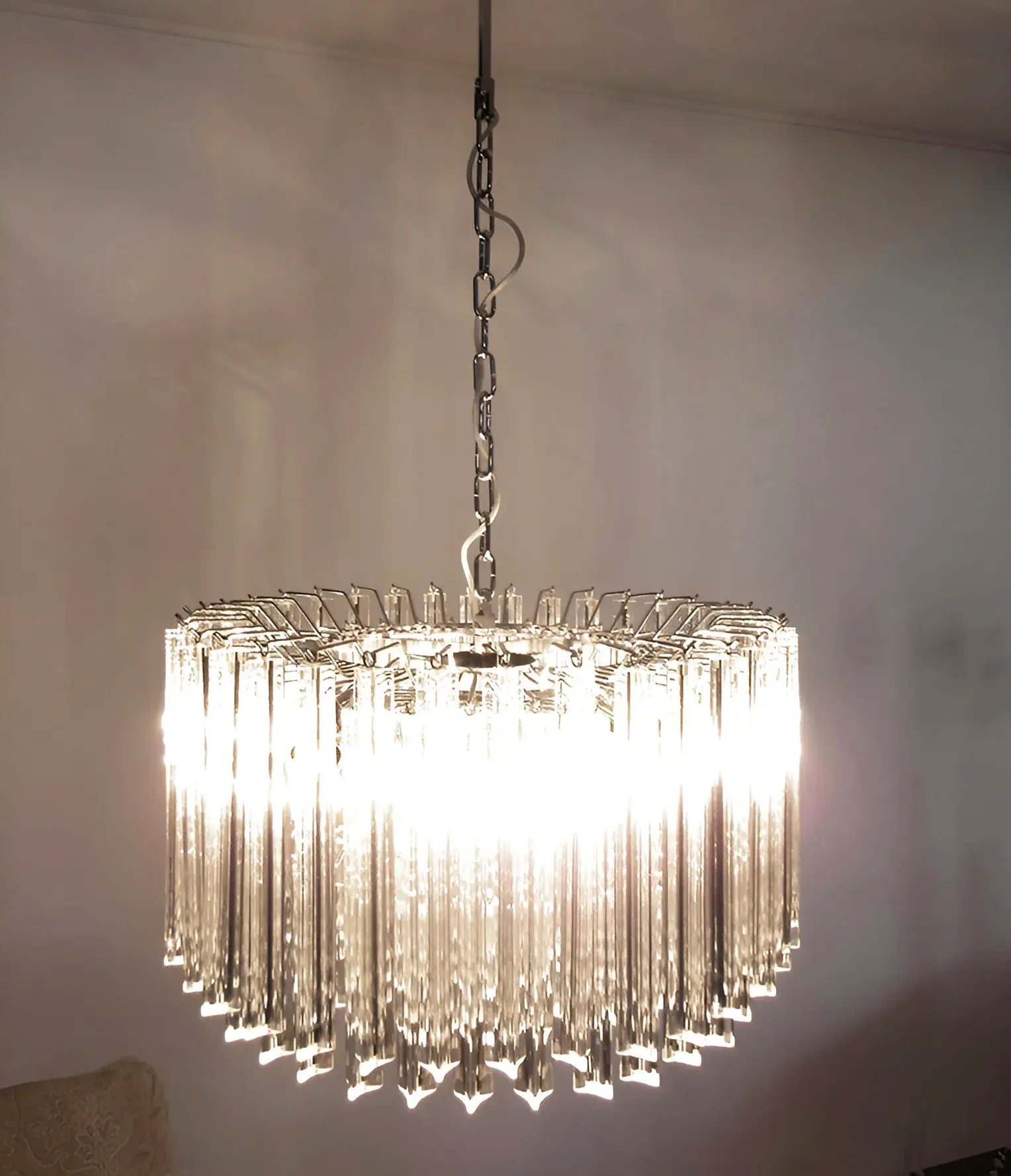 Murano Round Prisms Transparent Chandelier - Nuvé