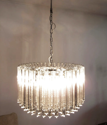 Murano Round Prisms Transparent Chandelier - Nuvé
