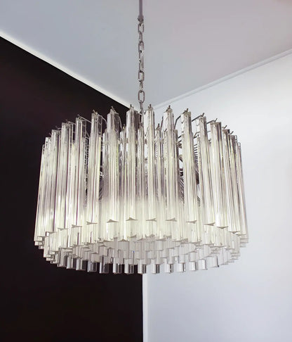 Murano Round Prisms Transparent Chandelier - Nuvé