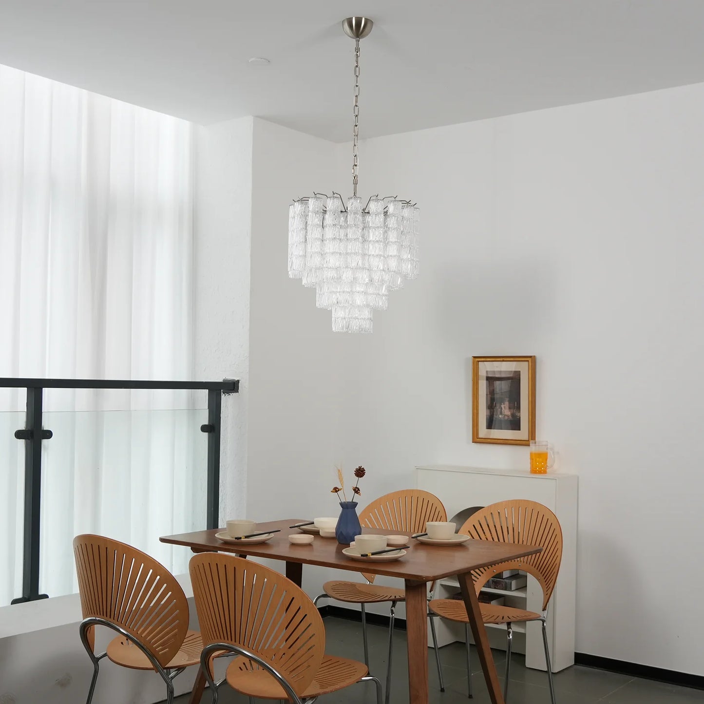 Murano Wave Glass Tube Chandelier - Nuvé