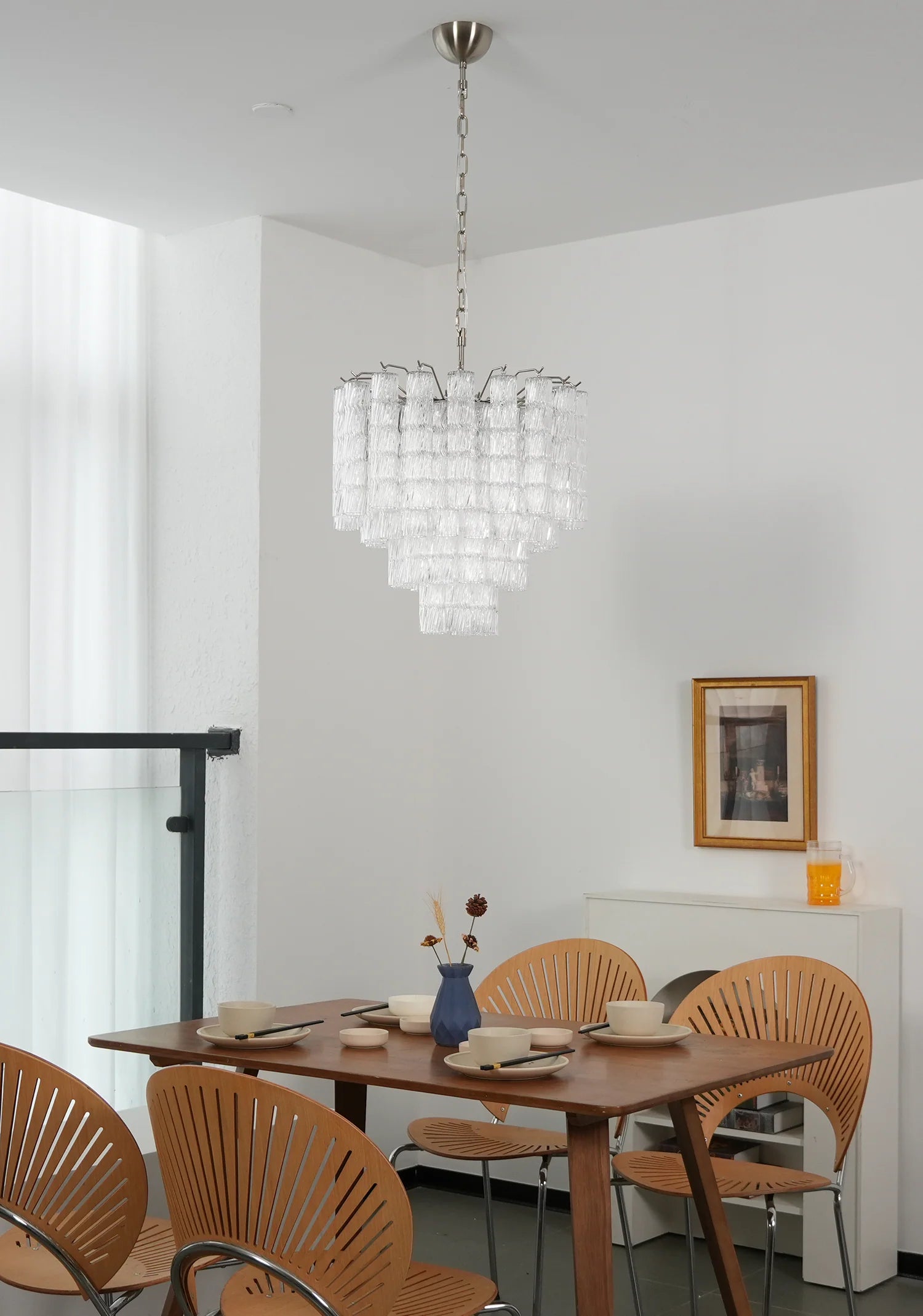 Murano Wave Glass Tube Chandelier - Nuvé