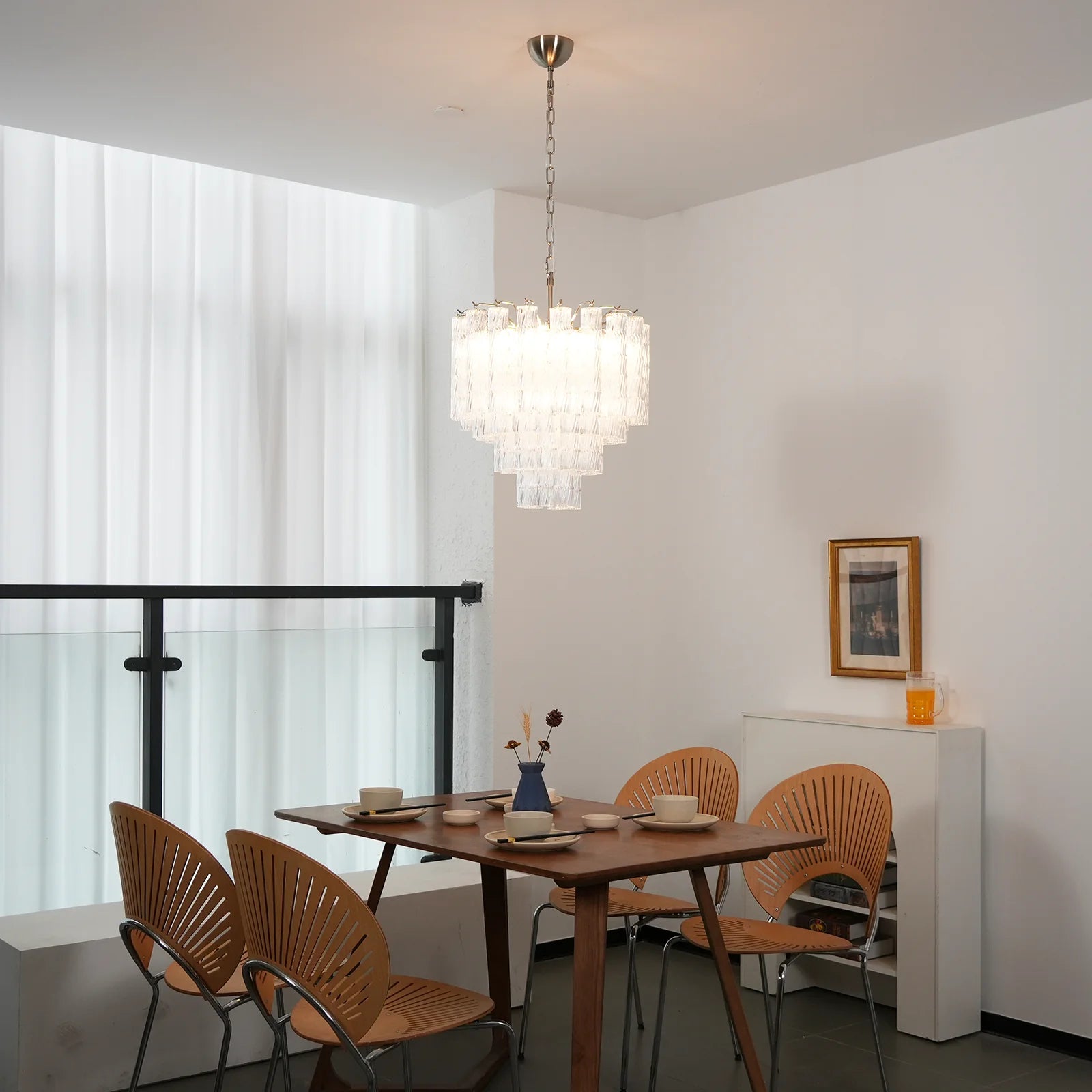 Murano Wave Glass Tube Chandelier - Nuvé